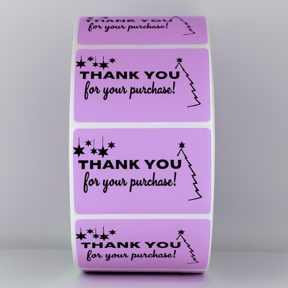 Thank You For Your Purchase Stickers Christmas Tree & Stars - Holiday Packaging - Picture 9 of 11